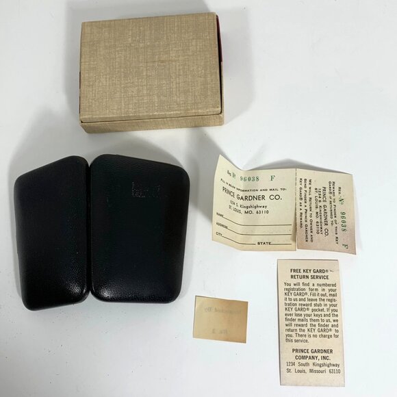 Vintage Prince Gardner Black Leather Key Case With Original Box & Inserts - Picture 2 of 8